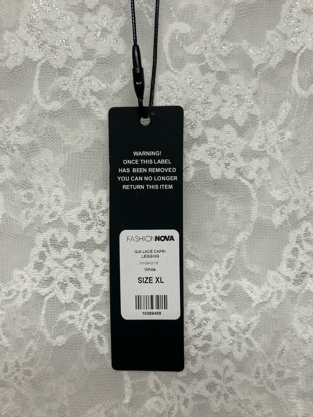 Fashion Nova White Lace Leggings - Picture 2 of 3